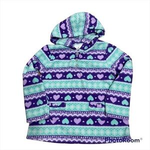 Jumping Beans Fleece Sweatshirt Heart Print Sz 3T Blue Purple